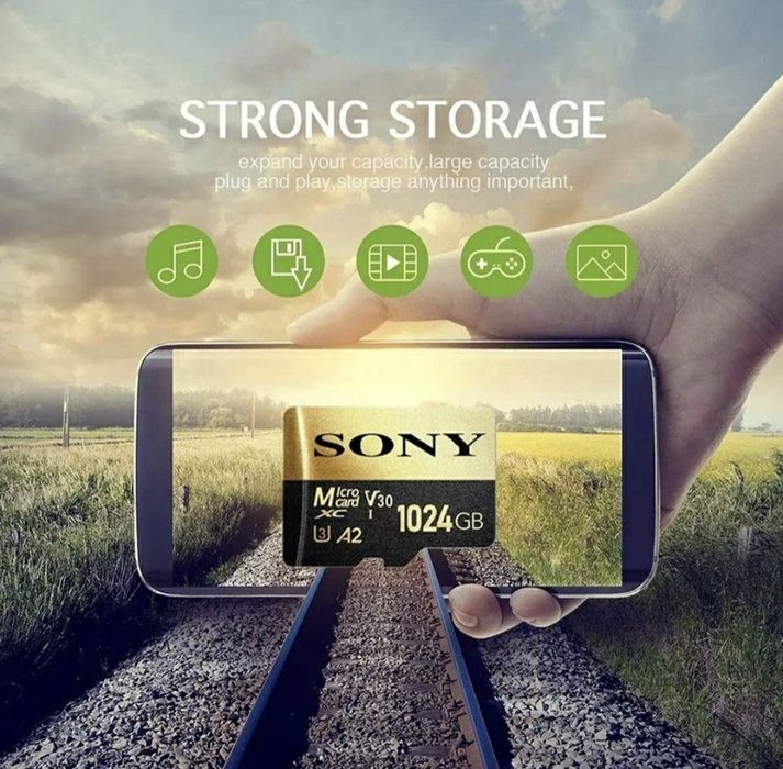 Карта пам'яті Sony 1024GB microSD class 10 з адаптером