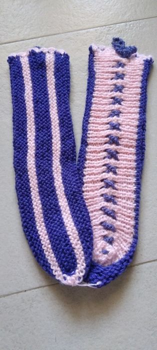 Pantufas de lã feitas à mão