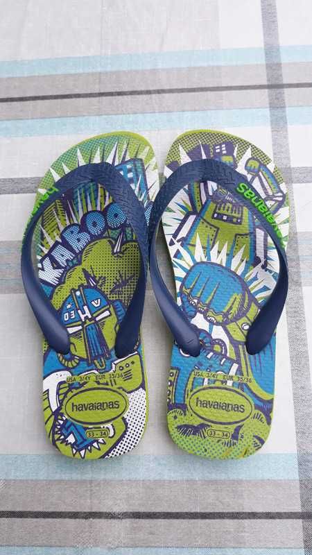 Havaianas 35 i 36 japonki klapki zielone granatowe