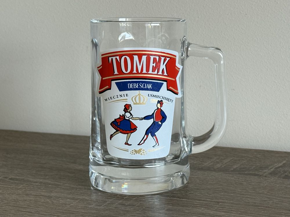 Kufel do piwa 400ml, kolekcjonerska szklanka z imieniem Tomek