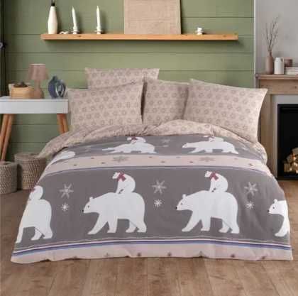 Новий Рік. Фланелева постільна білизна Warmatex  євро.