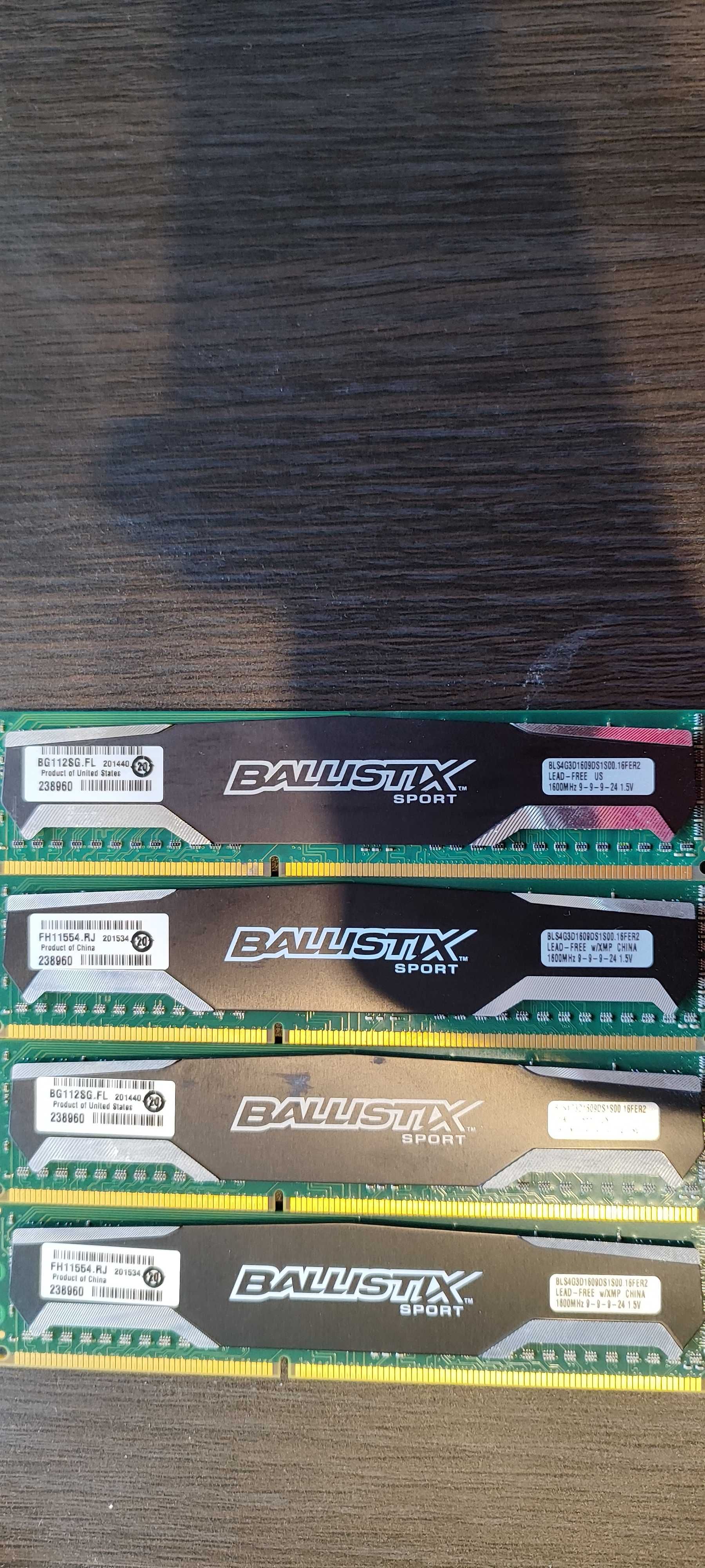 Pamięć RAM CRUCIAL Ballistix DDR3 16GB 1600MHz (4 kości)