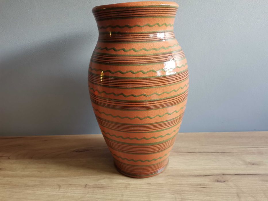 Stary duży wazon ceramika Spółdzielnia Kamionka Łysa Góra PRL 1960