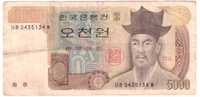 Korea, banknot 5000 won 1983 - st. 4