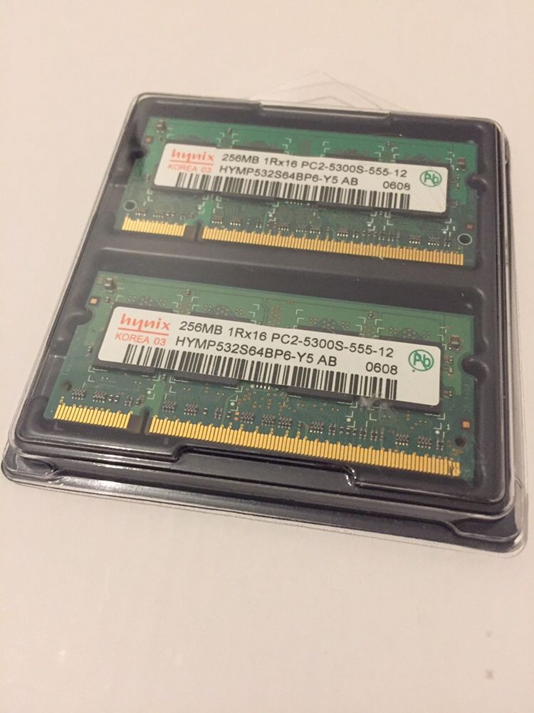 Memorias Laptop Hynix 512MB 2x 256MB PC2-5300S DDR2-667MHz Sodimm