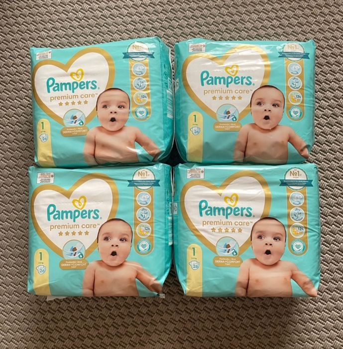 Pampers premium care 1- 6 opakowań w każdym 26 sztuk