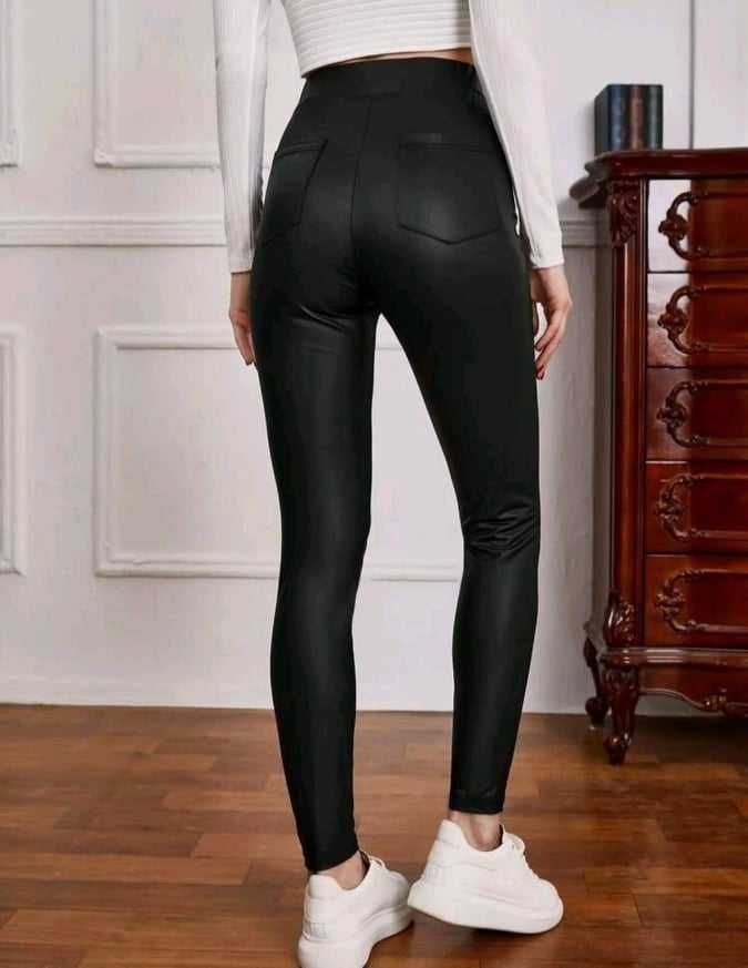 Leggings de Cabedal Shein