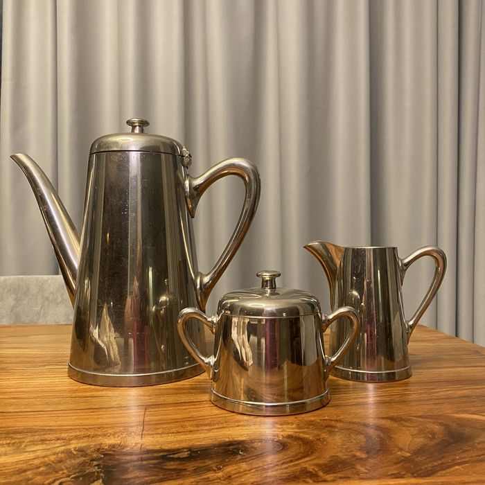 Zestaw do herbaty, sygnowany F&W Fleitmann Witte, kolekcjonerski