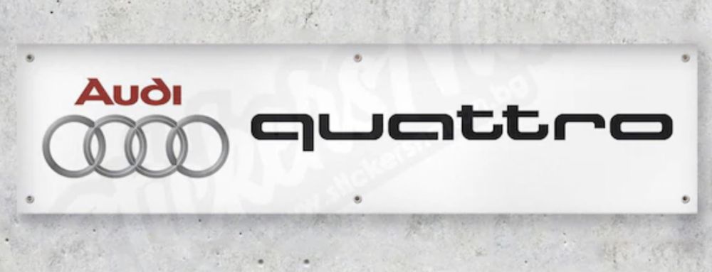 Baner plandeka Audi Quattro 150x60cm zaoczkowany