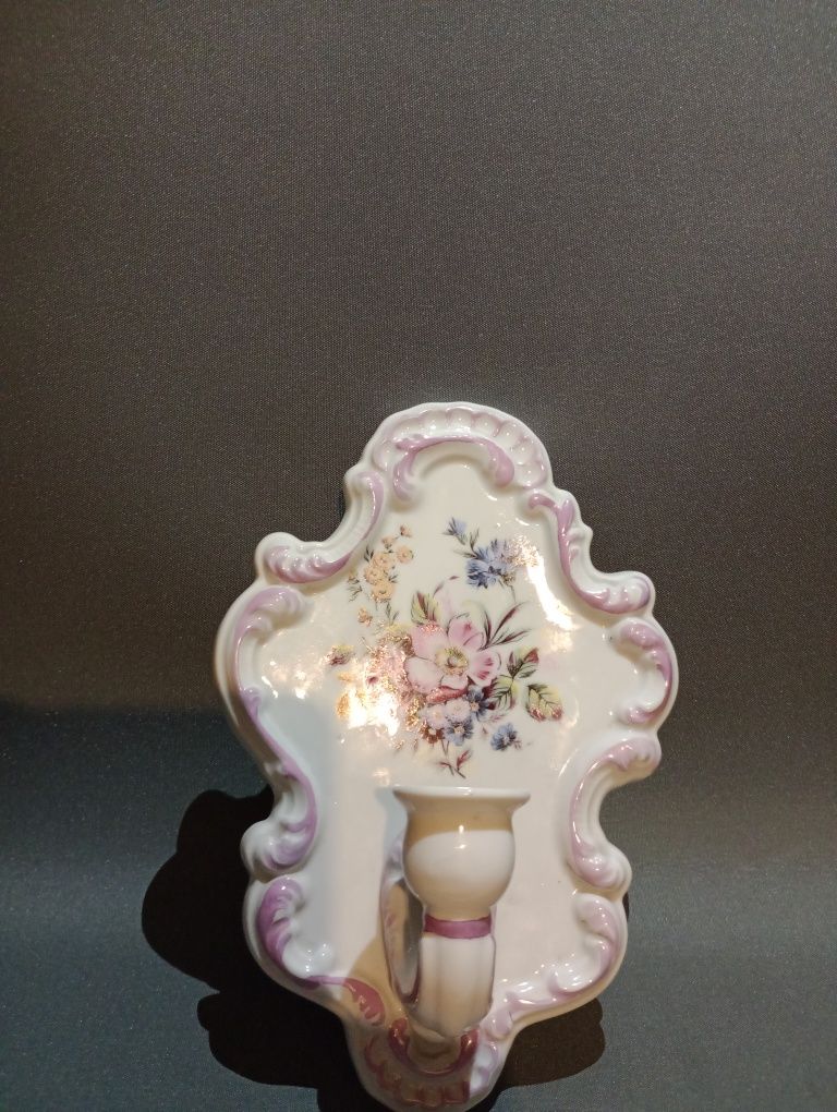 Przedwojenny porcelanowy świecznik kinkiet