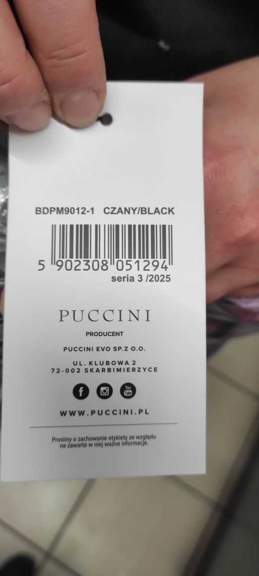 Nowy czarny plecak puccini do samolot, z kieszenią na laptopa