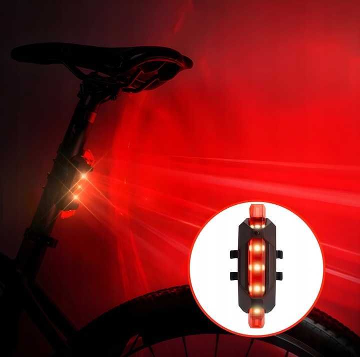 Oświetlenie lampki rowerowe przód + TYŁ LED DO ROWERU AKUMULATOROWA