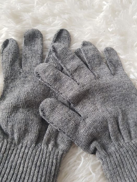 Szare rękawiczki NOWE Sinsay preppy academic style college uniform