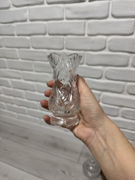 Хрусталь ваза цукерниця з кришкою салатник піала кришаль 90-х років