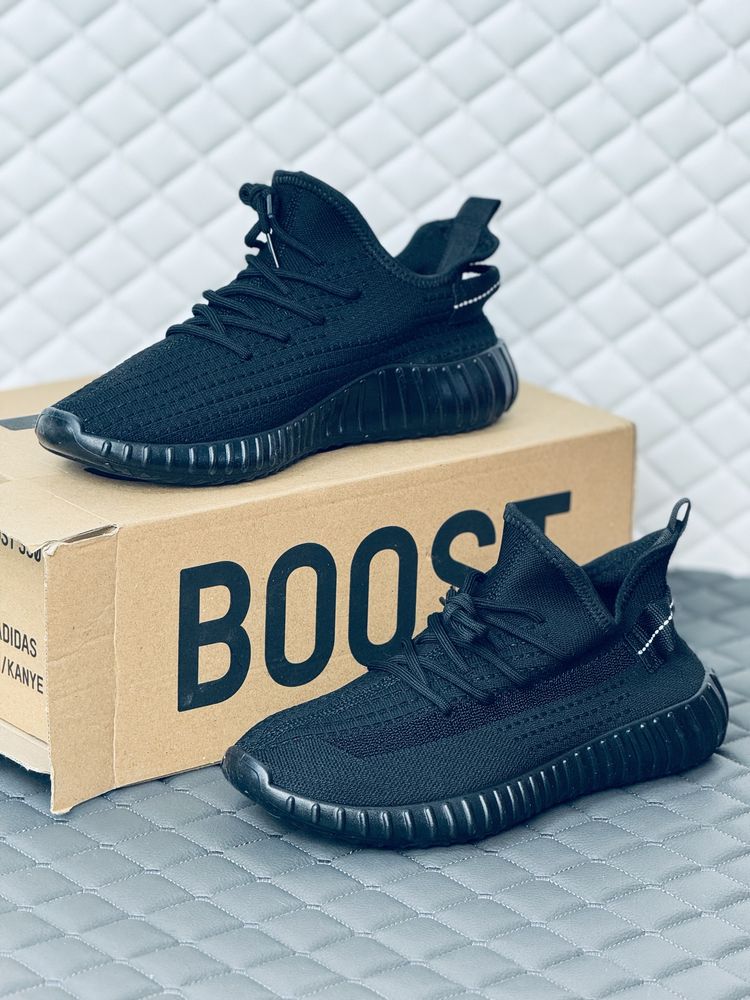 Adidas Yeezy Boost 350 V2 all black кроссовки мужские Адидас Изи буст