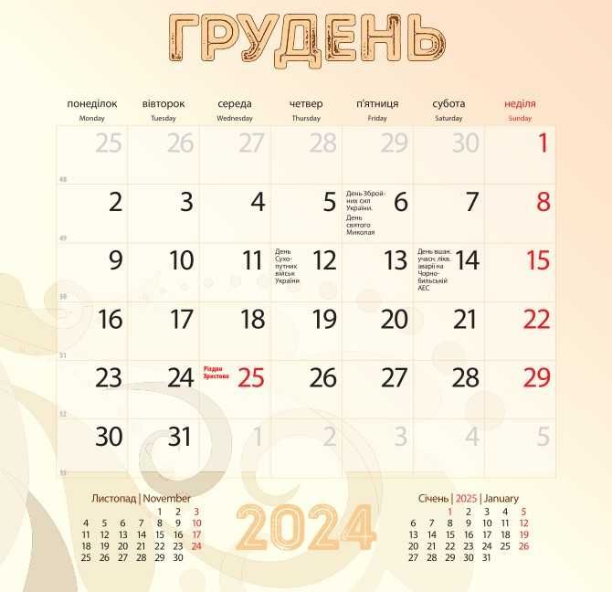 2024 р Календар Кава та шоколад