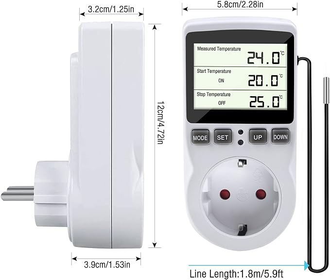 wielofunkcyjny termostat gniazdko z regulatorem temperatury