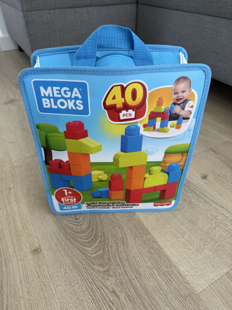 Fisher Price Mega Blocks jezdzik krokodyl + zestaw dodatkowych klocków