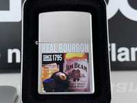Zapalniczka Zippo 2007 Jim Beam Real Bourbon, satynowany chrom, NOWA