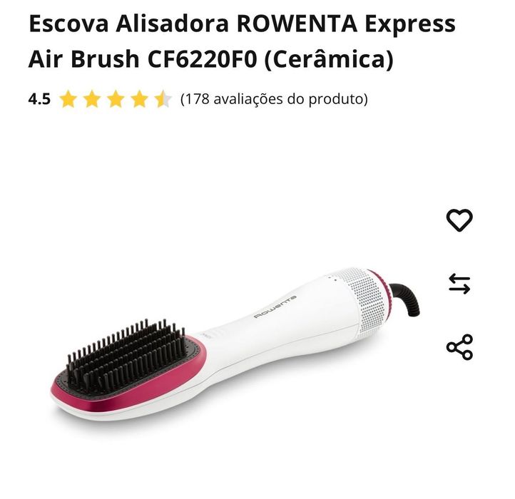 escova alisadora rowenta