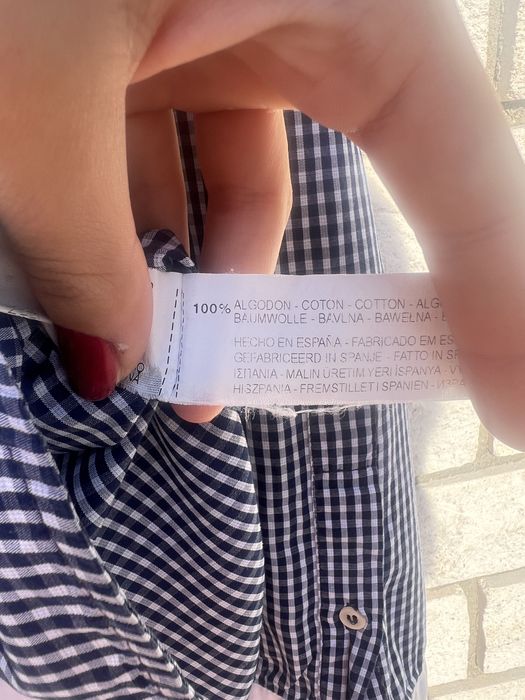 Bawełniana koszula z długim rękawem w kratkę rozm. S Zara Basic