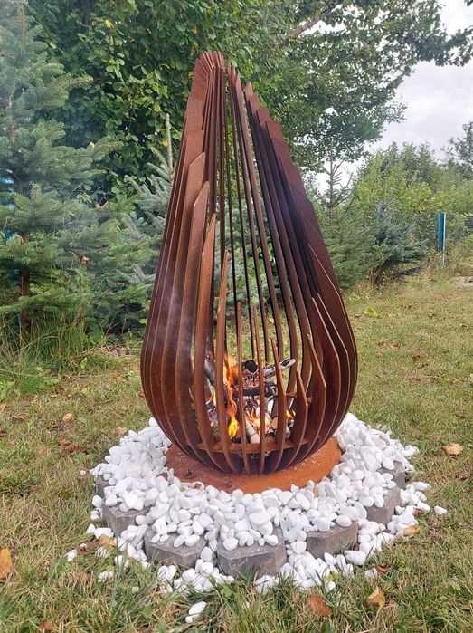 duże PALENISKO „KROPLA” blacha CORTEN ognisko dekoracja ogrod