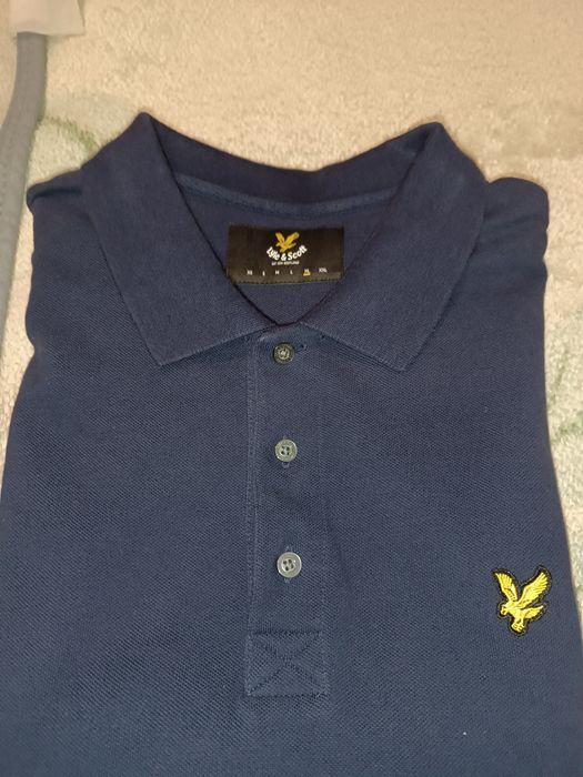 Lyle & Scott оригинальное поло-лонгслив, идеальное состояние, тёмно-си