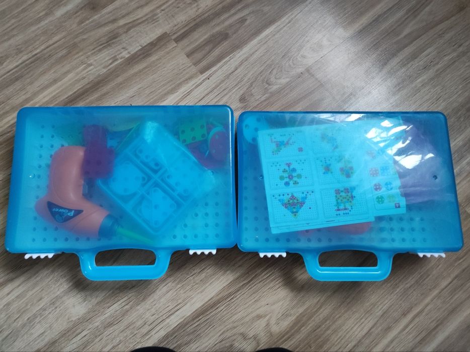 Zestaw klocki konstrukcyjne wkrętarka śrubki 237el walizka