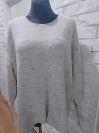 Sweter szary kropki oversize