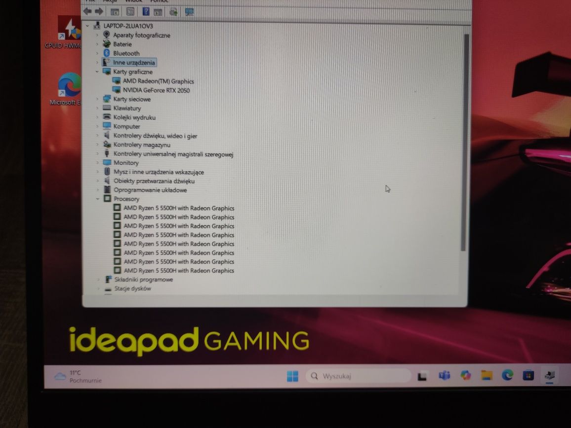 Lenovo Gaming RTX 2050/15,6"/144Hz/R5 5500H/16GB/512GB SSD/W11 Gwar.22