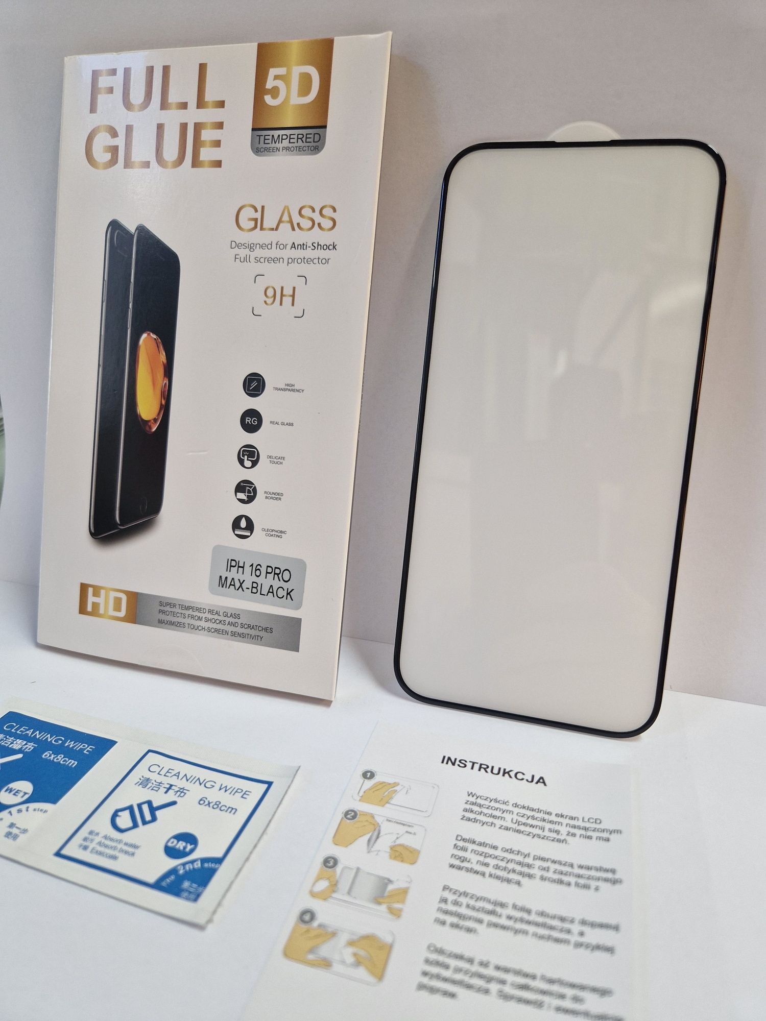 Hartowane szkło Full Glue 5D do IPHONE 16 PRO MAX