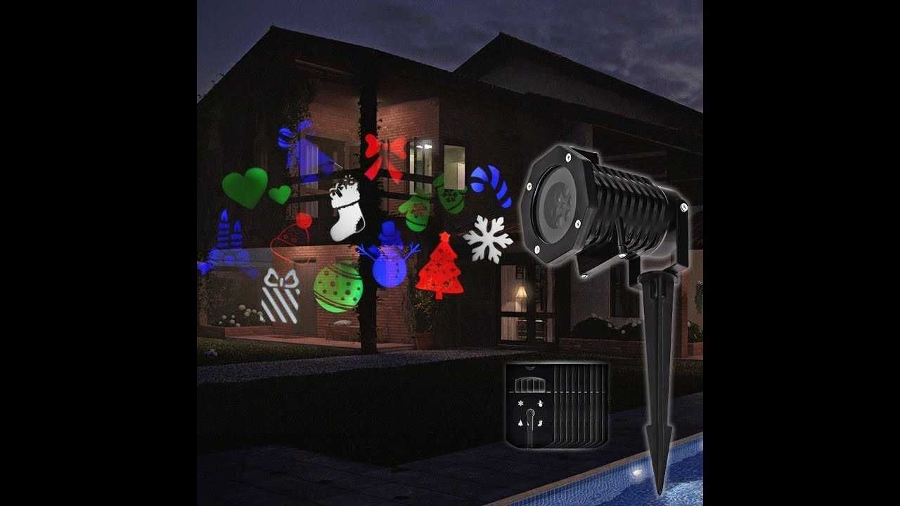 Праздничный новогодний лазерный проектор Garden Projector 16 слайдов
