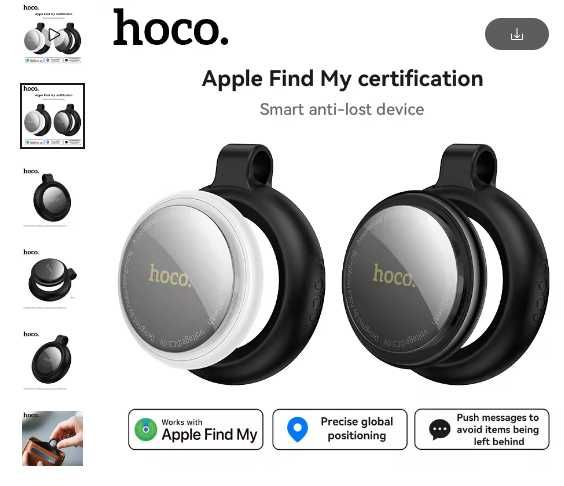 HOCO E100 Smart GPS Tracker Mini Tag Для iOS Apple Find My APPAntiLost