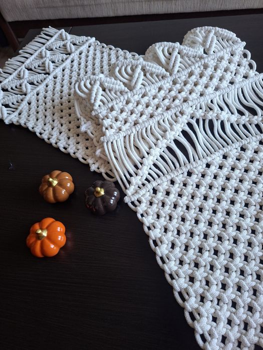 Bieżnik 150x32 Makrama Handmade styl Boho