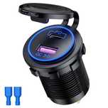 Автомобильная быстрая Usb зарядка QC 3.0 , Type-C PD в авто 12 - 24 V
