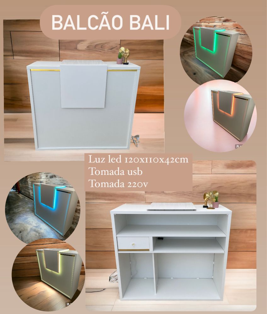 Balcao loja com luz led