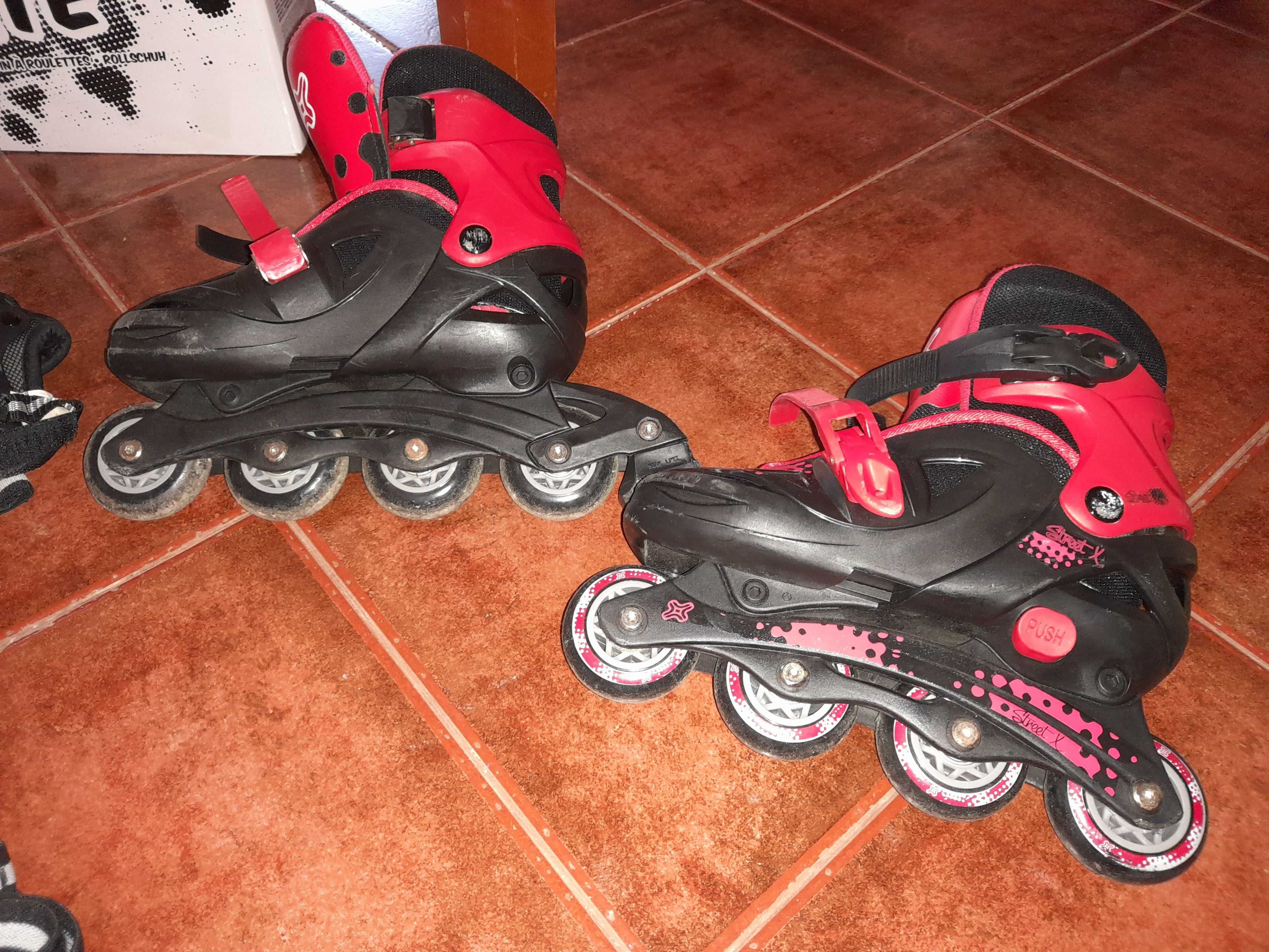 Patins em Linha (de 31 a 35) e proteções