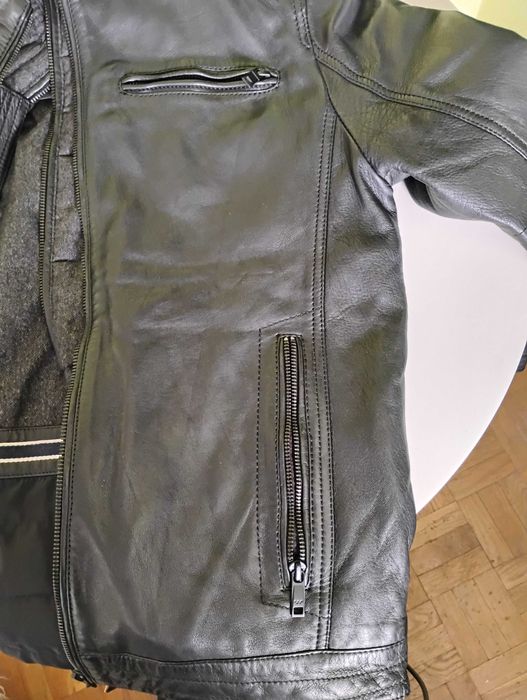 Kurtka Skórzana Młodzieżowa-Męska Czarna - S