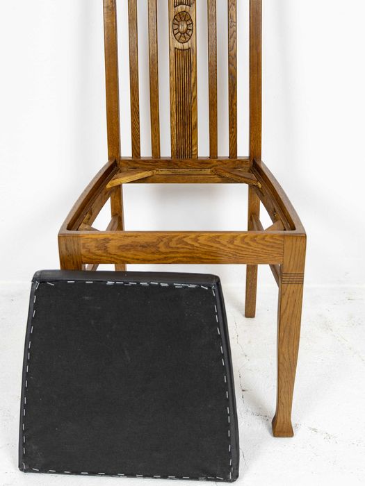 Nowe Krzesło Secesyjne Dębowe Replika Stylowe Dąb Secesja Art Nouveau