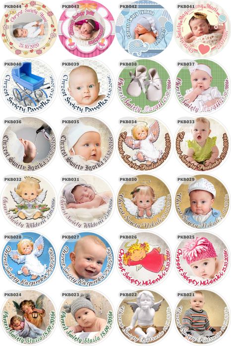 Magnes ze zdjęciem okrągły 5cm chrzest ślub urodziny komunia