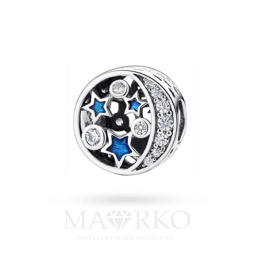 Srebrny charms księżycowa droga księżyc gwiazdy do bransoletki Pandora
