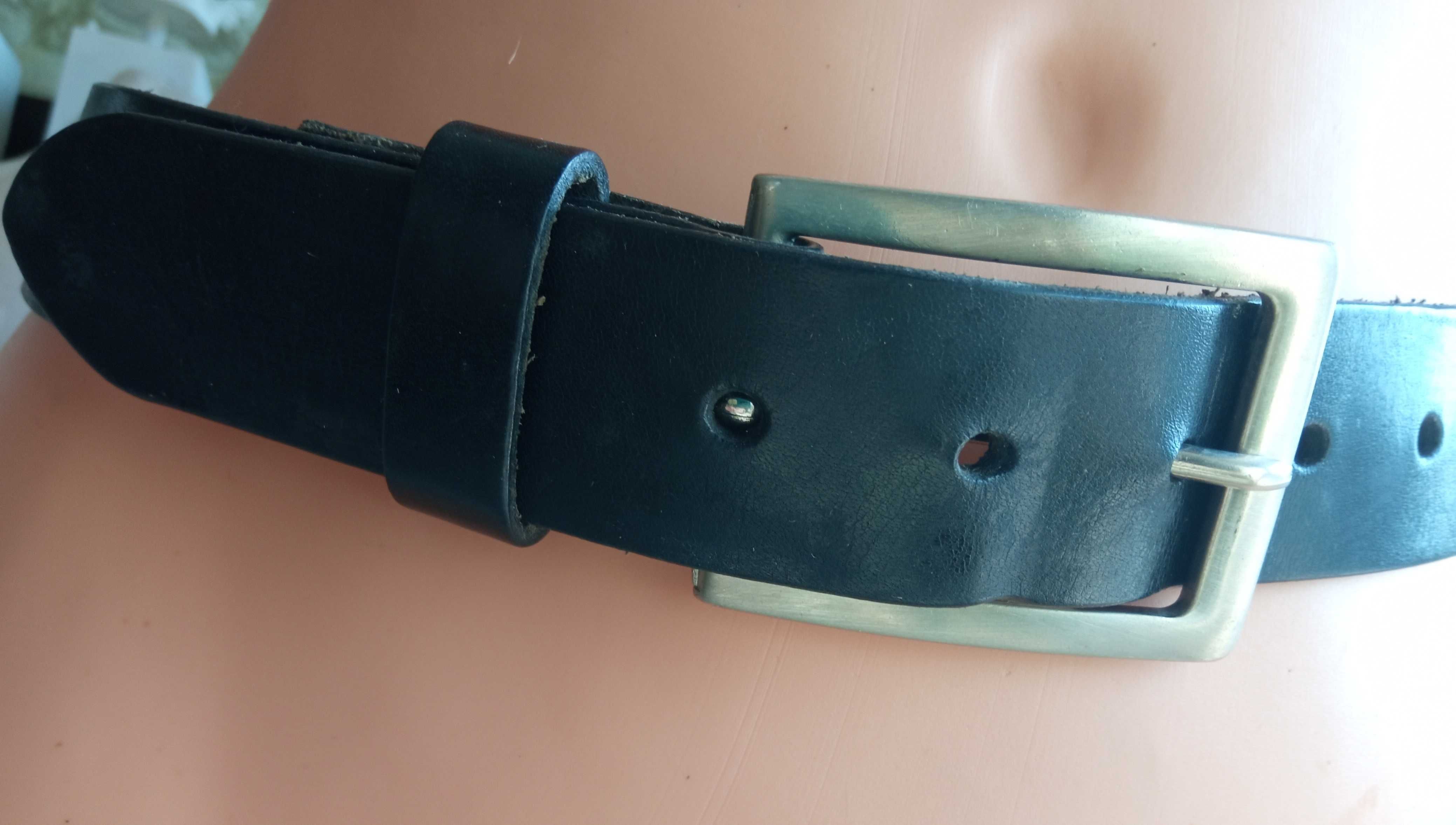 Cowboys Belt pas czarny skóra naturalna 83 cm