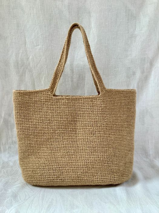 Сумка вʼязана з джуту  Пляжна сумка Шопер Ручна робота