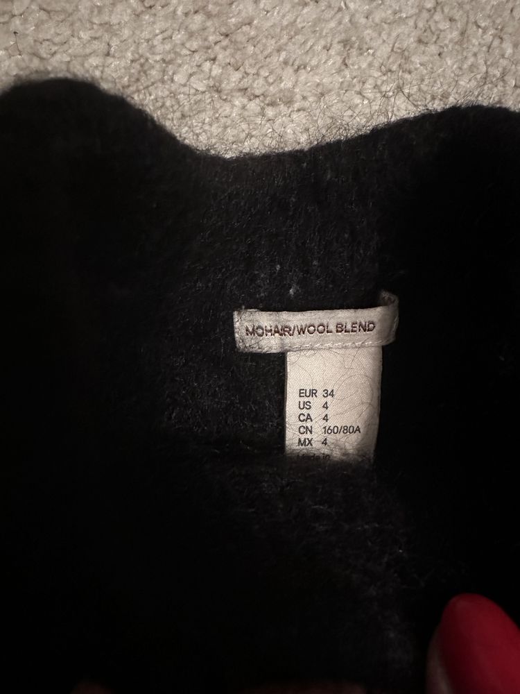 H&M hm xs s кофта светр чорний мохер шерсть чорна