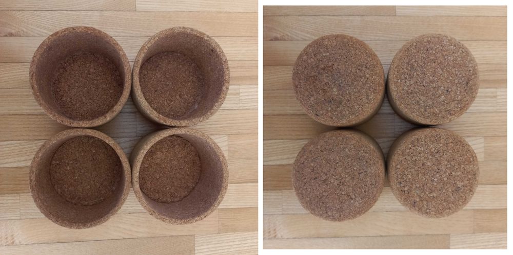 Zestaw korkowe osłonki/uchwyty ze szklankami całość za 16zł