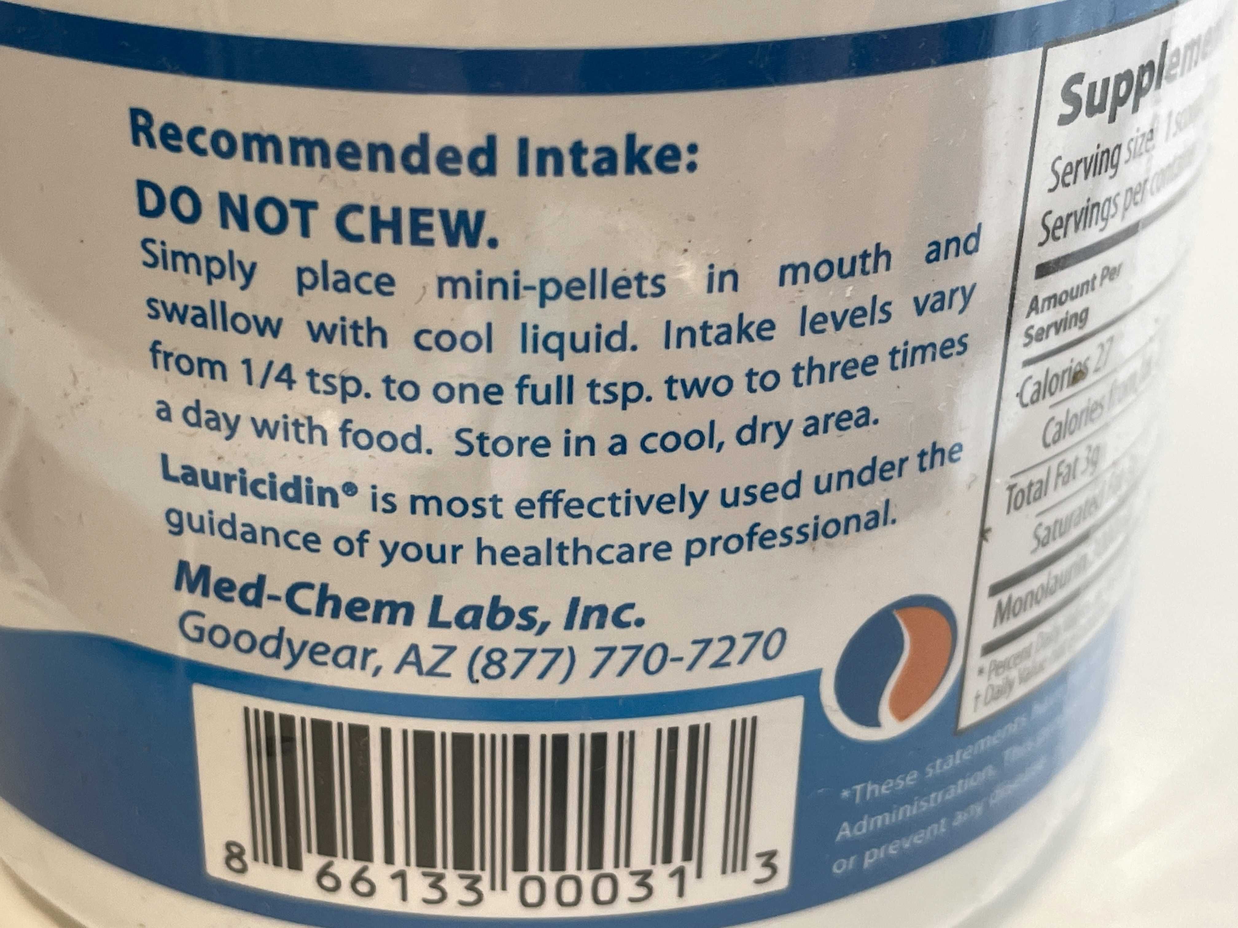 Oryginalny USA LAURICIDIN monolauryna monolaurin antybakter antywirus