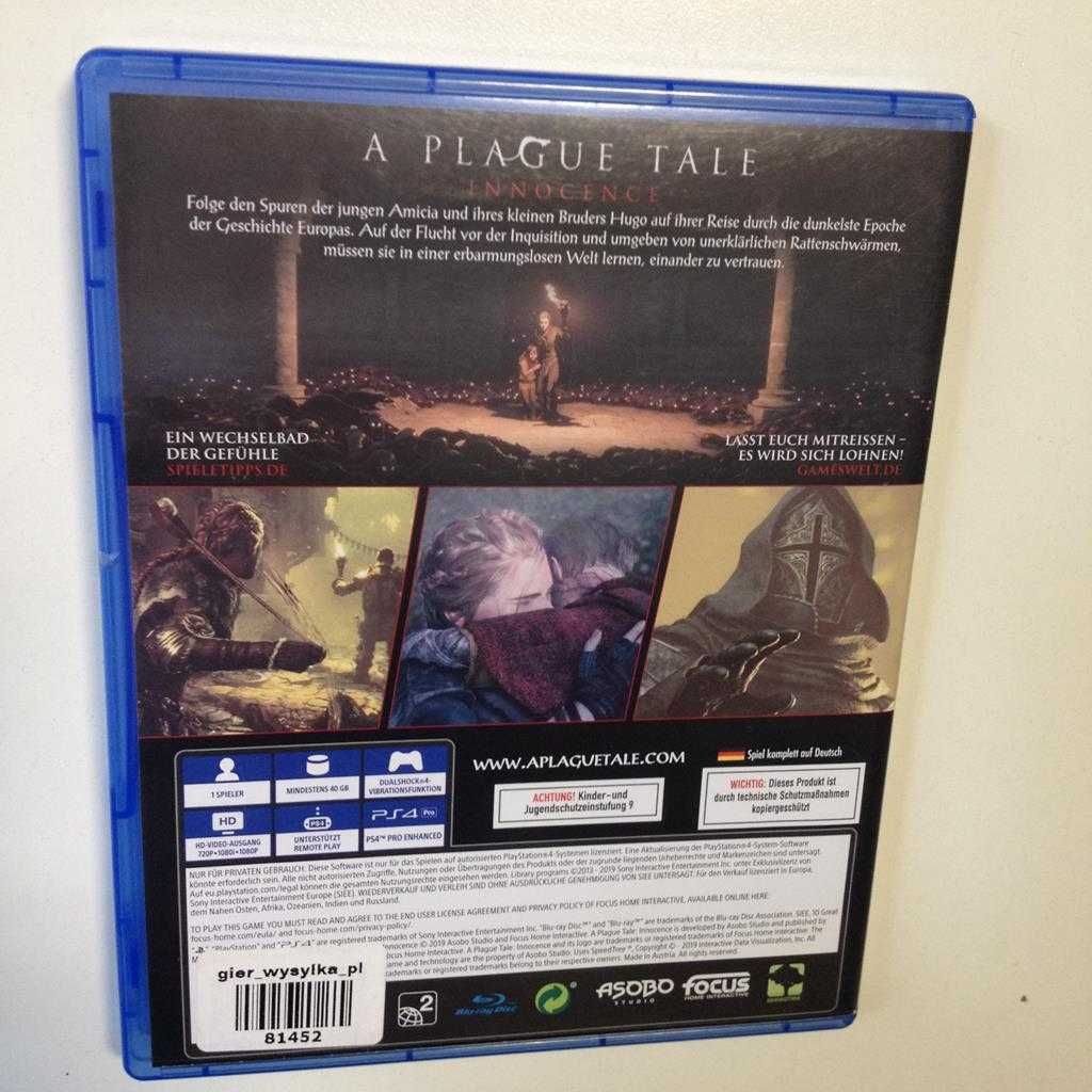 A Plague Tale Innocence PL PlayStation 4 PS4 Sklep W-wa Ursynów