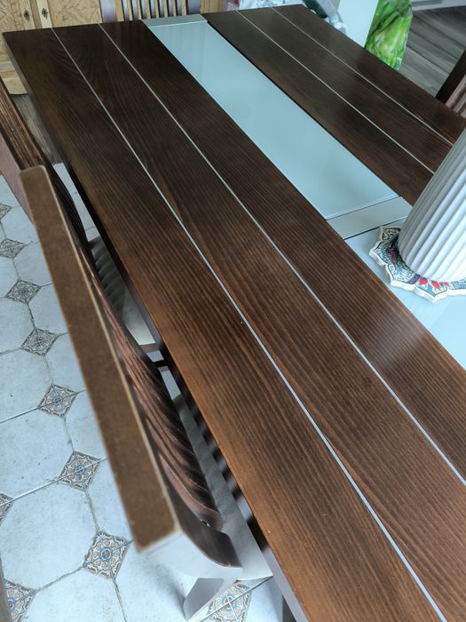 Stòł drewniany 180x90 z krzesłami
