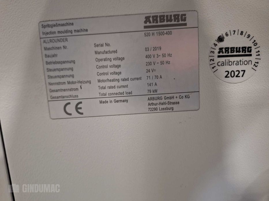 Wtryskarka ARBURG 520 H 1500 - 400 (2019)