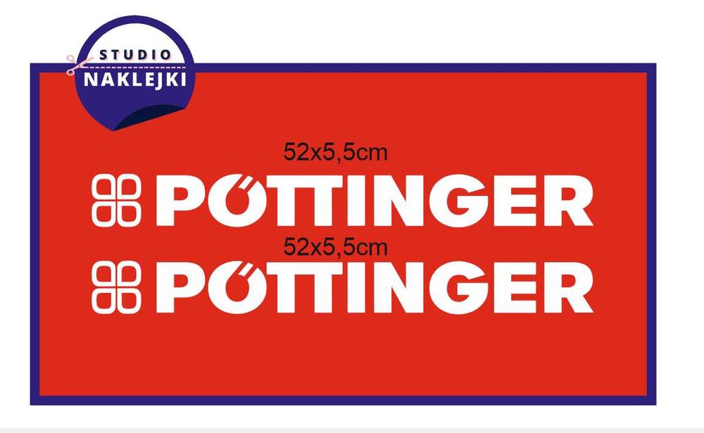 Pottinger naklejki 52x5,5cm siewnik brona kultywator pług kosiarka
